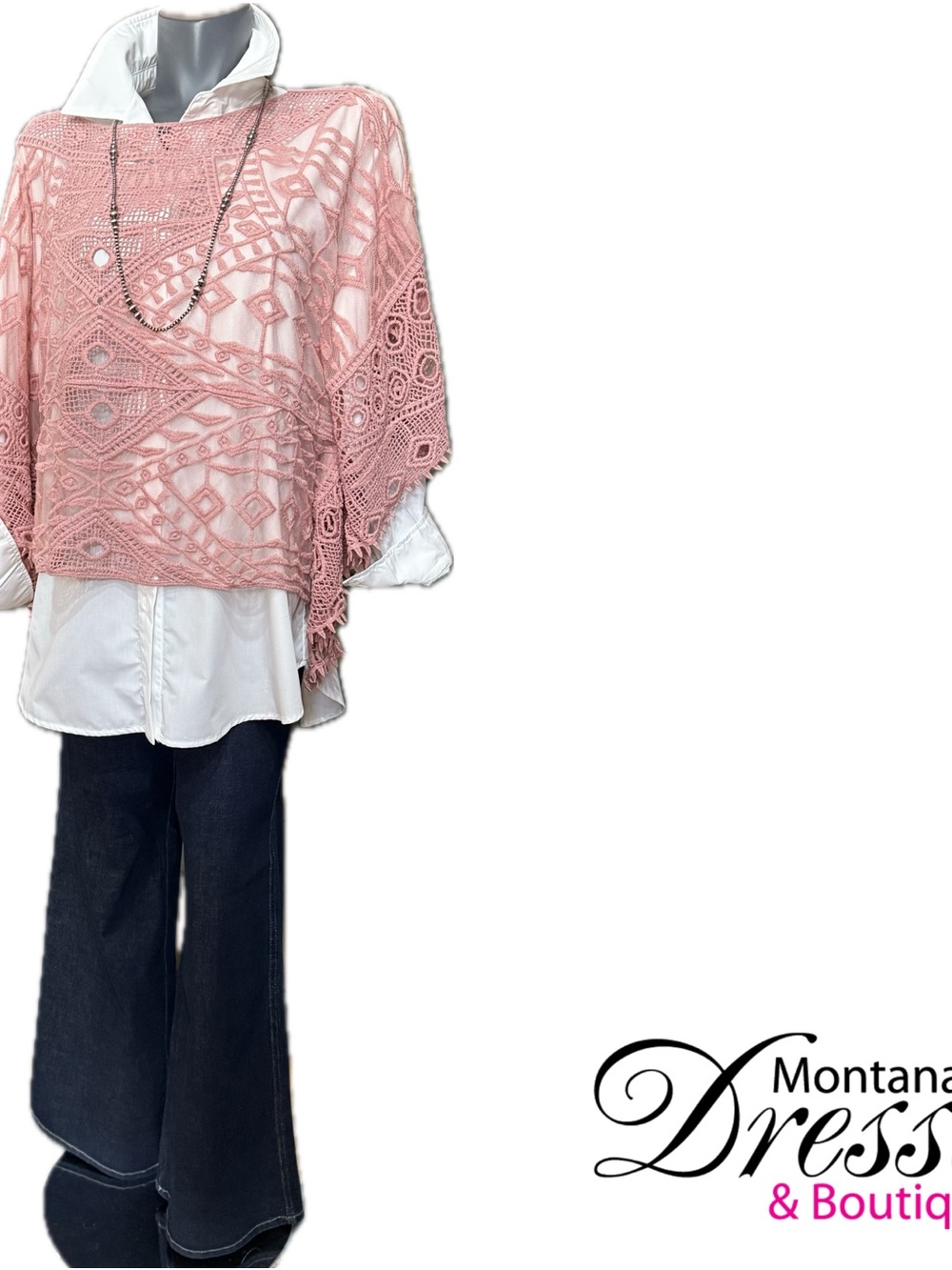 Mauve Crochet Ponchl